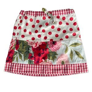 Mini Boden floral polkadot gingham skirt girls size 2T - 3T new